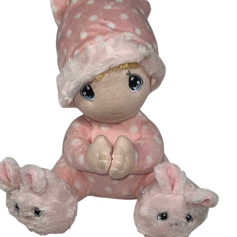 Aurora Precious Moments Prayer Girl Plush Baby Rabbit Feet Nighttime Pajamas